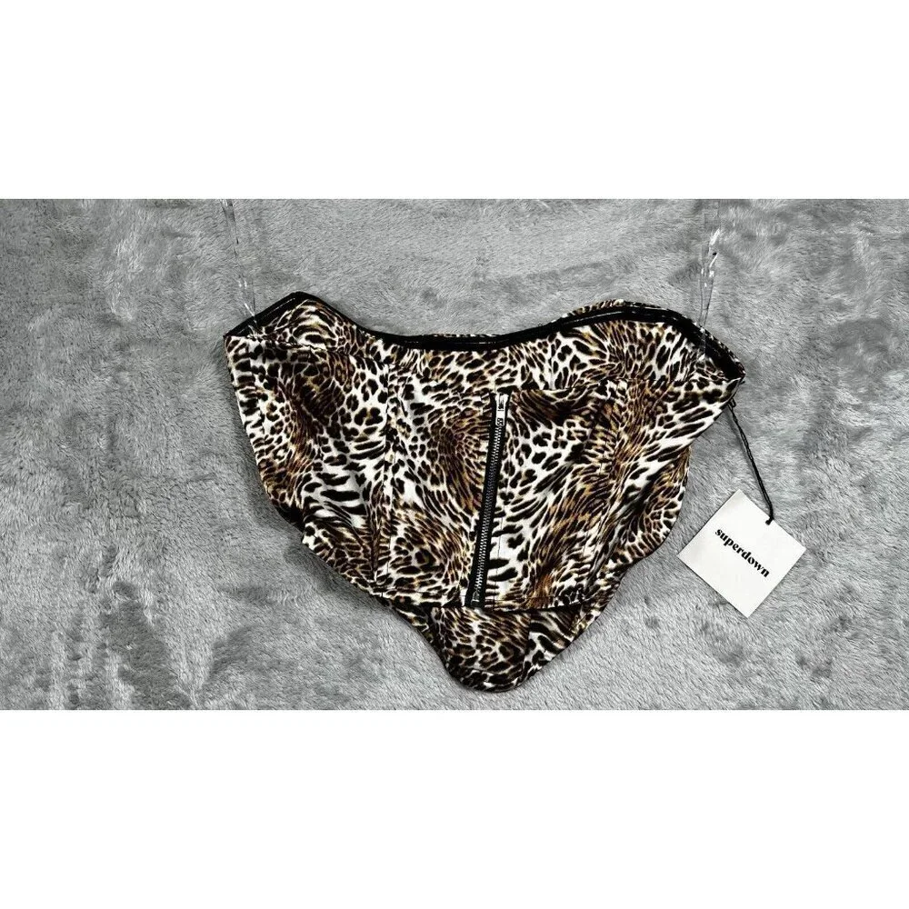 Superdown Loraine Bustier Top - Leopard Print (Size XS, New with Tags) - Picture 7 of 15
